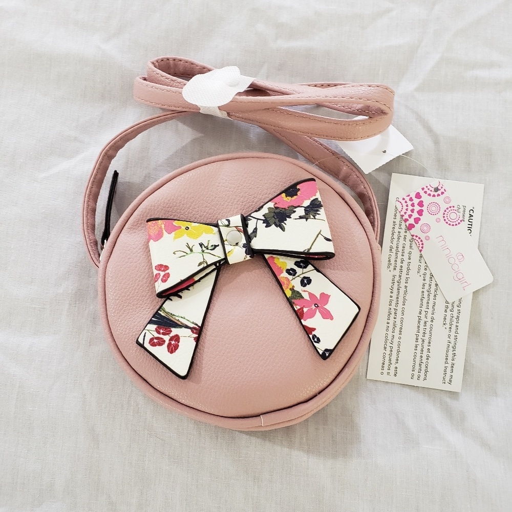 Girl's Miniccigirl Round Pink Easter Bag Floral Bow Zips
